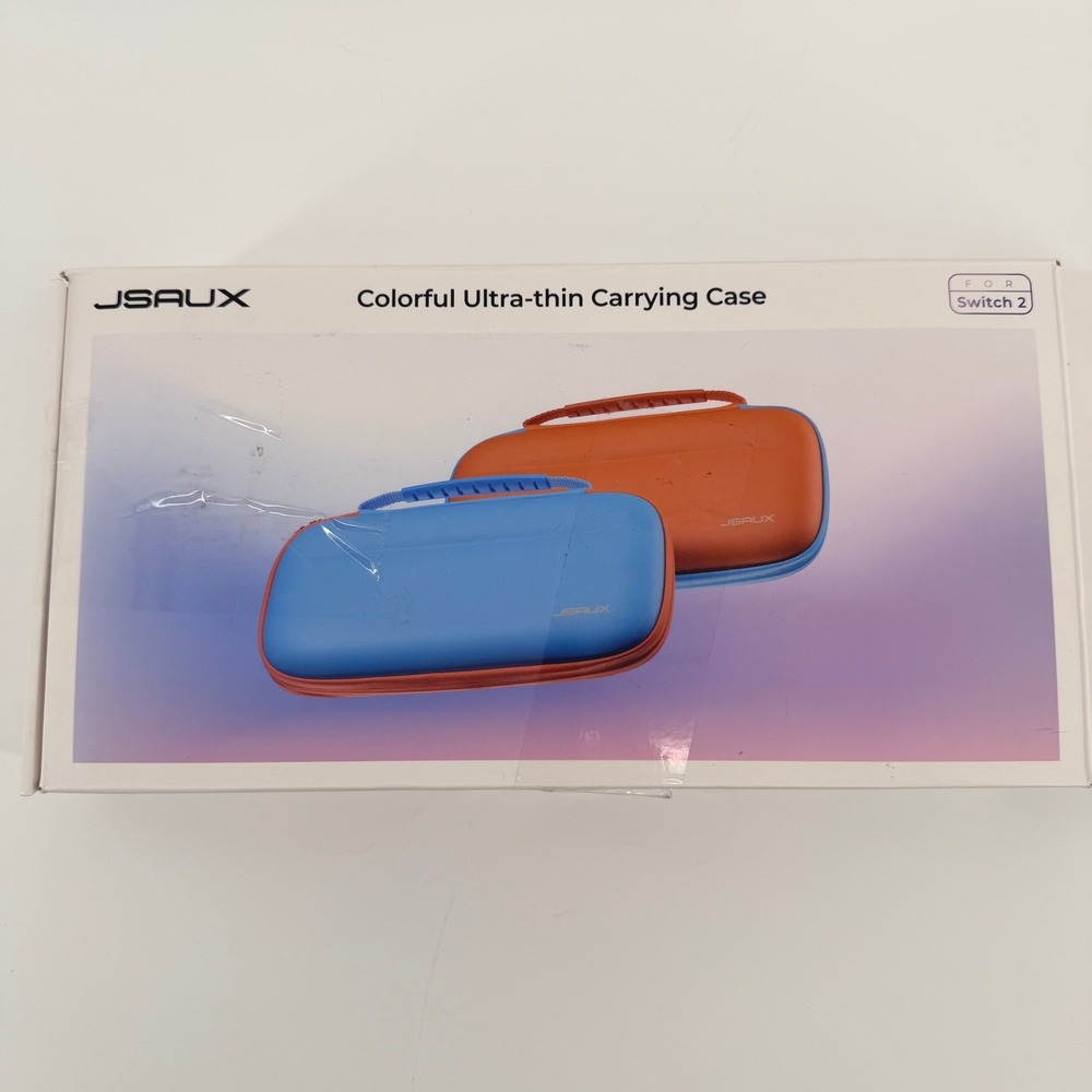 JSAUX‎ Ultra-thin Carrying Case for Switch 2 Orange Blue BG0119 Hardshell Travel